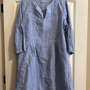 Blue Linen Dress
